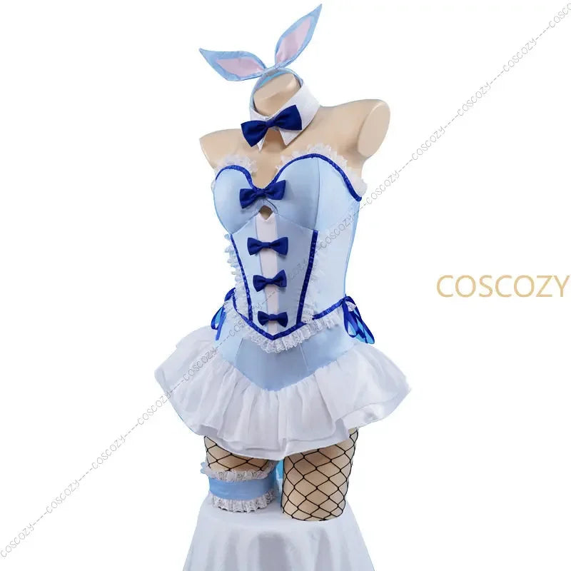Coscozy Store My Dress-Up Darling Kitagawa Marin Cosplay Blue Bunny Marin Kitagawa Wig Bunny Ear Cosplay Costume Con Outfit