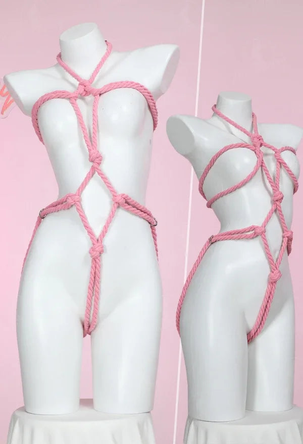 Mobbunny Women's Lingerie Accessory Red Rope Body Chain Bondage Cosplay Accessory