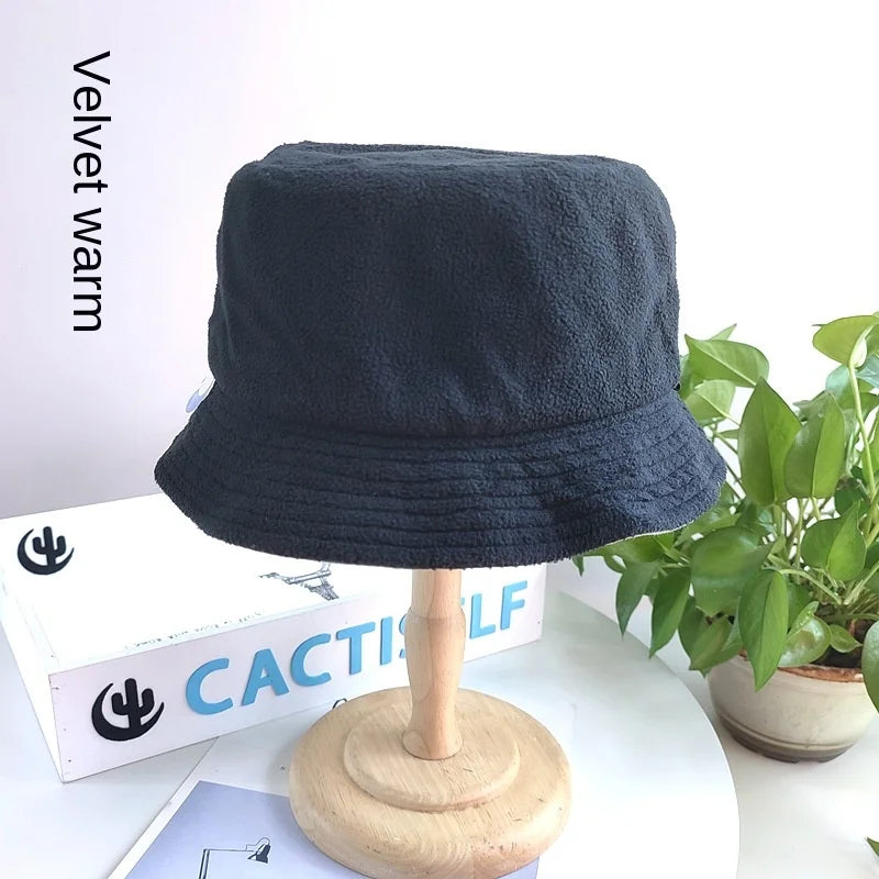 Bucket Hats with Thin Fleece Lined for Men and Women, Oversized Caps, Cotton Stone Washed, Big Head, XXXL, 59-62cm, 63-64cm