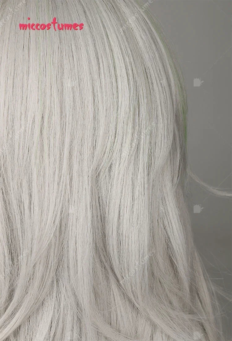 Miccostumes Women Security Wolf Cosply Wig Silver Grey Long Wig For Daily Anime Party Cosplay Halloween