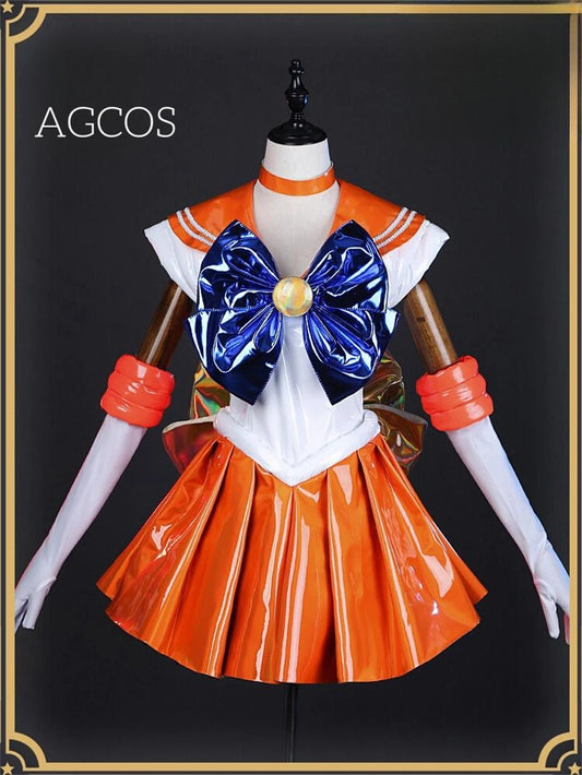 AGCOS Sailor Moon Aino Minako 30th Anniversary Cosplay Costume Aino Minako Combats Dress Anime Roleplay Sexy Uniforms