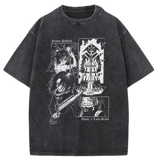 Feitan Men's T Shirt Anime Casual Tee Shirt Short Sleeve T-Shirt Cotton Summer Streetwear Anime Clothing