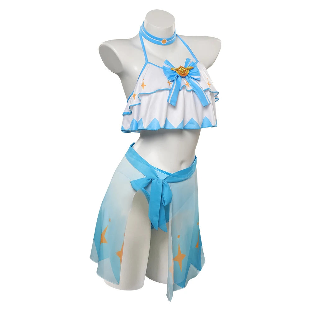 Nahida Lumine Cosplay Hutao Costume Genshin Impact Swimsuit Wanderer Top Shorts Cloak Halloween Carnival Party Disguise Suit