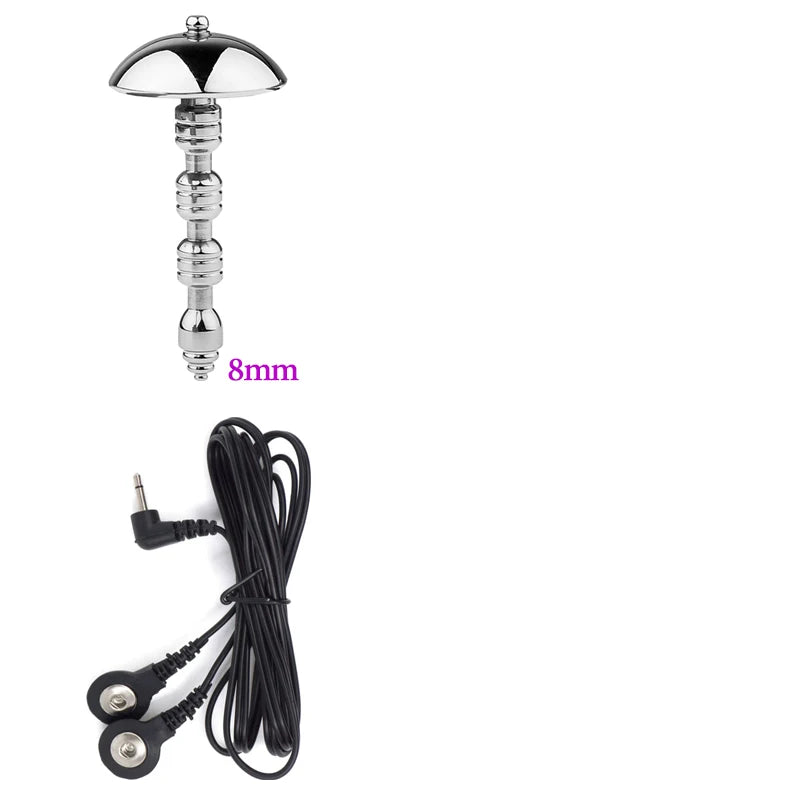 Metal Cock Ring Men Set Urethra Shock Stimulator Medical Fetishism 6/8mm Penis Plug Electric Bdsm Cbt Electro Shock Therapy