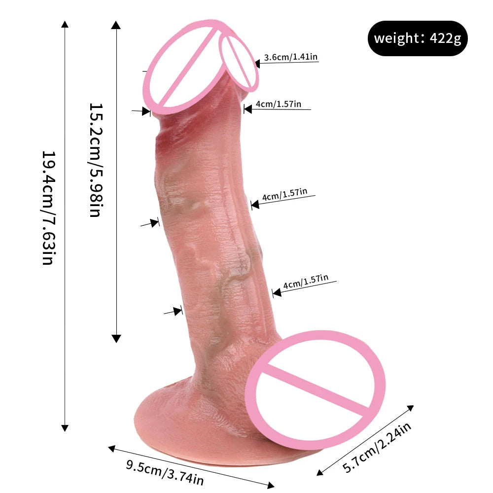 ASHBURN Silicone Skin Touch Realistic Double CONNECTED "FROCKING"DILDO Seamless Lifelike PenisS