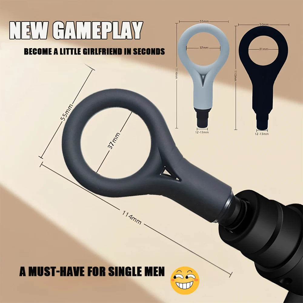 Men's vibrating masturbator electric masturbation ring training and relaxation device fascia gun adult head sex toy