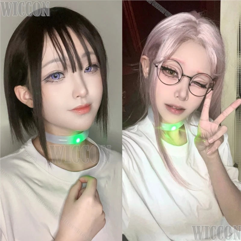 Alien Stage Anime Cosplay Luka Till Ivan Mizi Sua Hyuna Prop Choker Neck Ring Green / Red Light Women Men Roleplay Customized