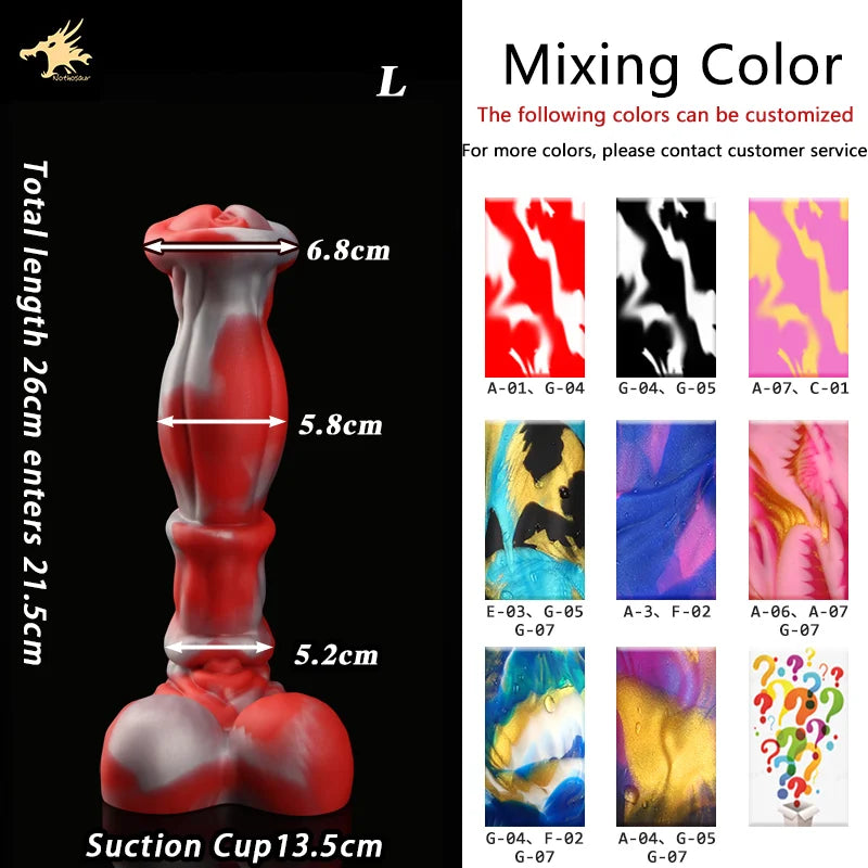 Nothosaur ANUBIS Realistic Silicone Dildo Colorful Adult Fantasy Masturbation Toy Fake Penis with Dildo Holder Base