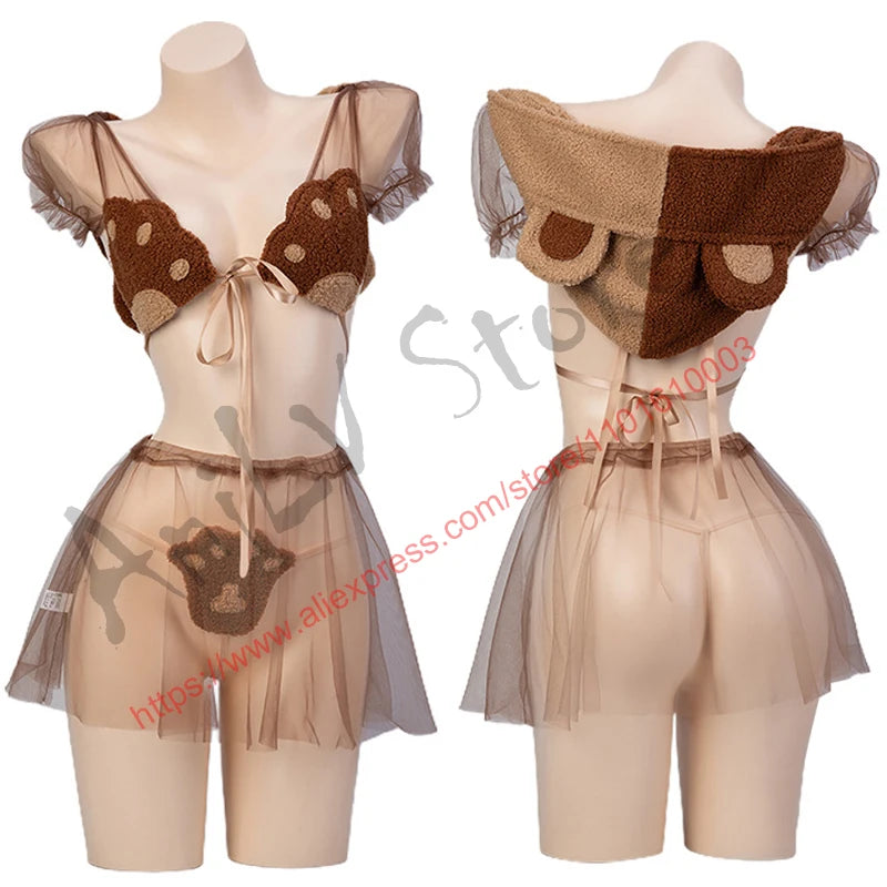 AniLV Animal Series Plush Warm Clothes Fox Tiger Wolf Chinese Panda Rabbit Cat Uniform Outfit Cosplay  Costume