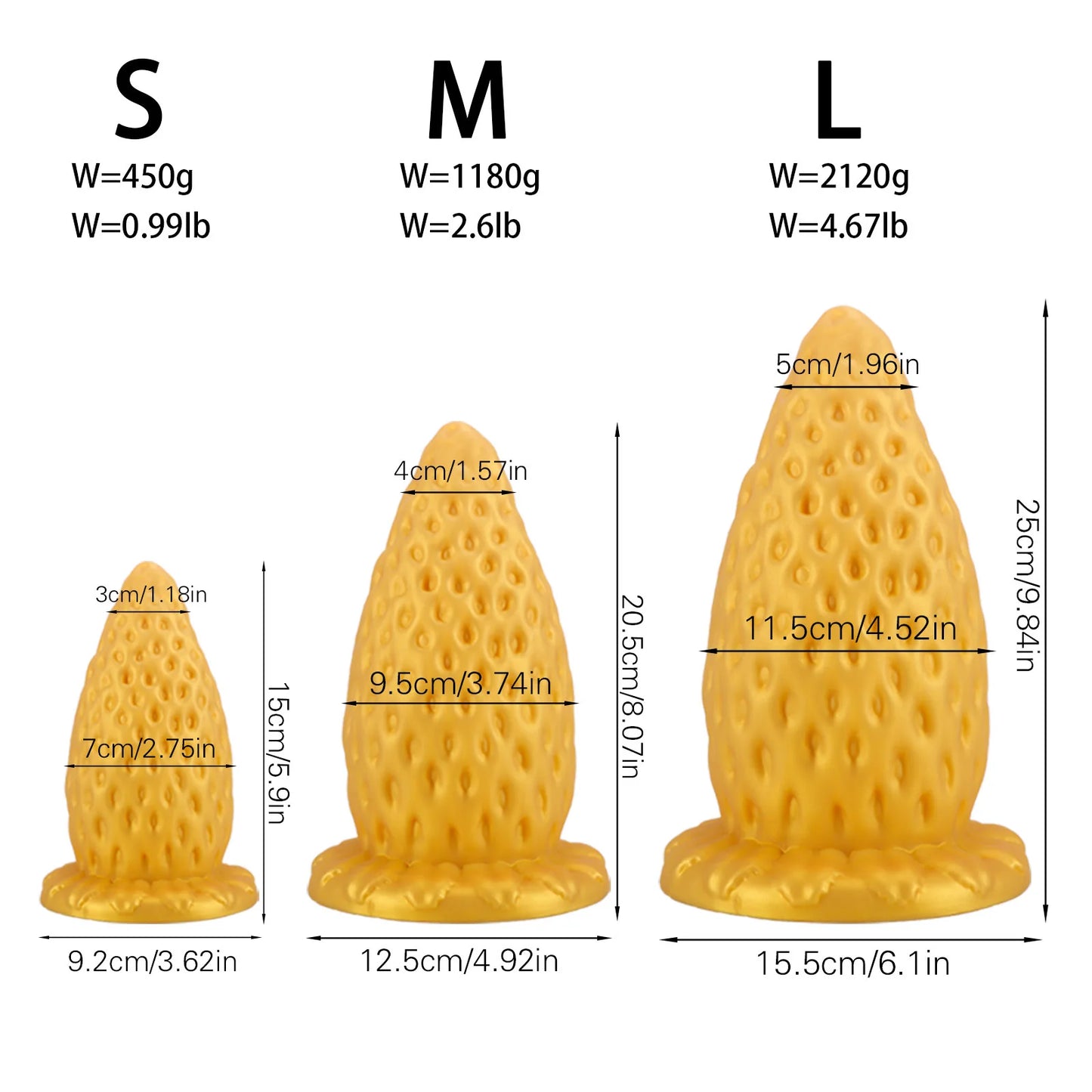 ASHBURN L-XXL 9.5 IN WIDTH  STRAWBERRY Plug Suction Cup Thick Dildo Toy Expander Sex Adults Woman Man