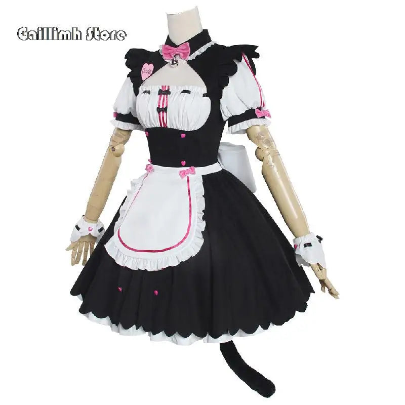 Vanilla Cosplay Costume In Stock Maid Dress Maid Outfit NEKOPARA Chocola Vanilla OVA Maid Game Uniform Cat Neko Girl Women
