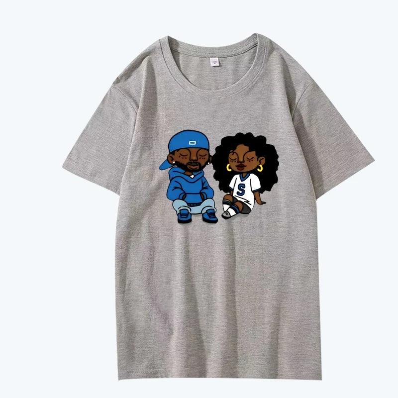 Rapper Kendrick Lamar and SZA II T Shirt men women Oversized 100% Cotton Hot sale short sleeve Summer top Unisex plus size tops