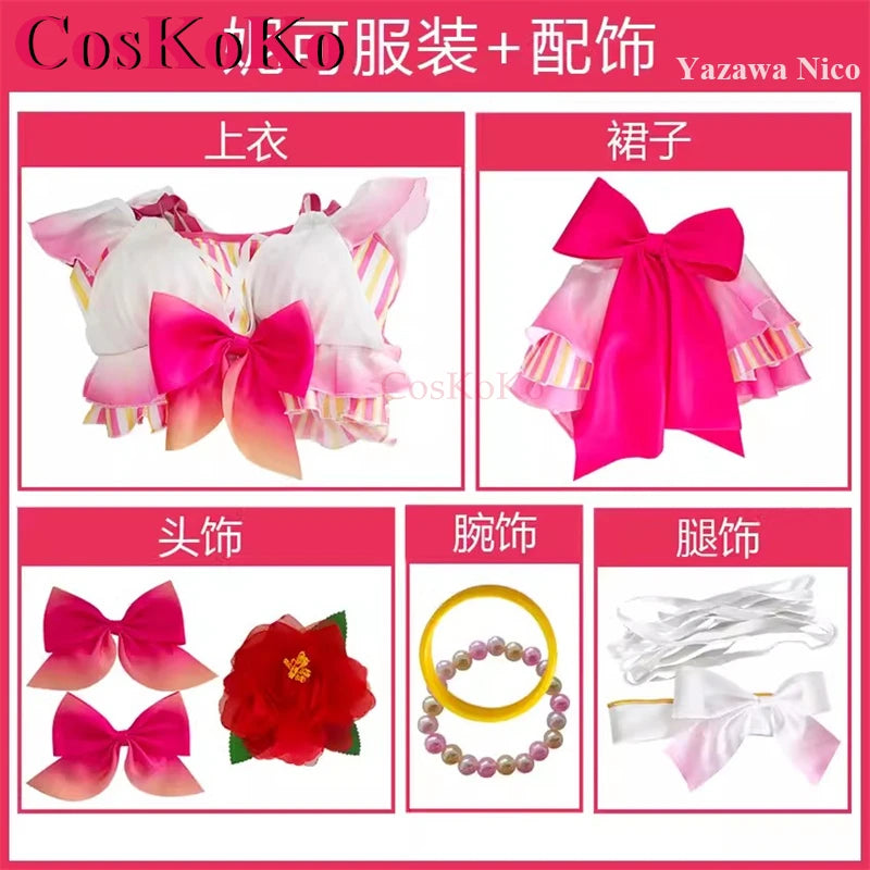 CosKoKo Aqours All Members Cosplay Anime LoveLive Costume Sweet Lovely Swimsuit Women Halloween Party Role Play Clothing S-XL