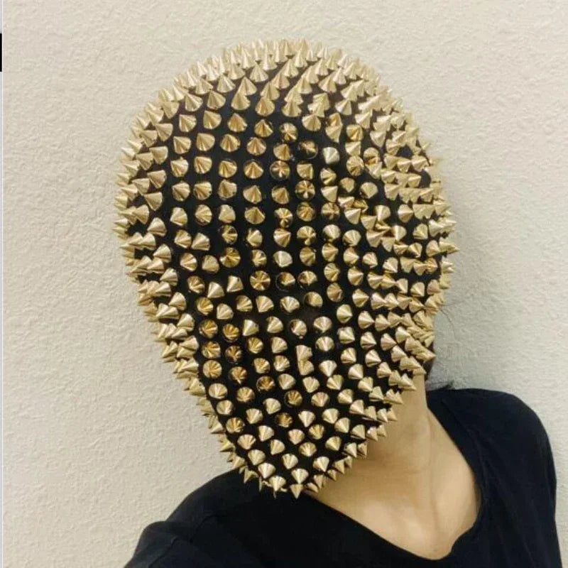 Studded Spikes Full Face Mask Cover Halloween Cosplay Funny Mask Night Club Dance Mask For Adult Toy Nightclub Bar DJ Party