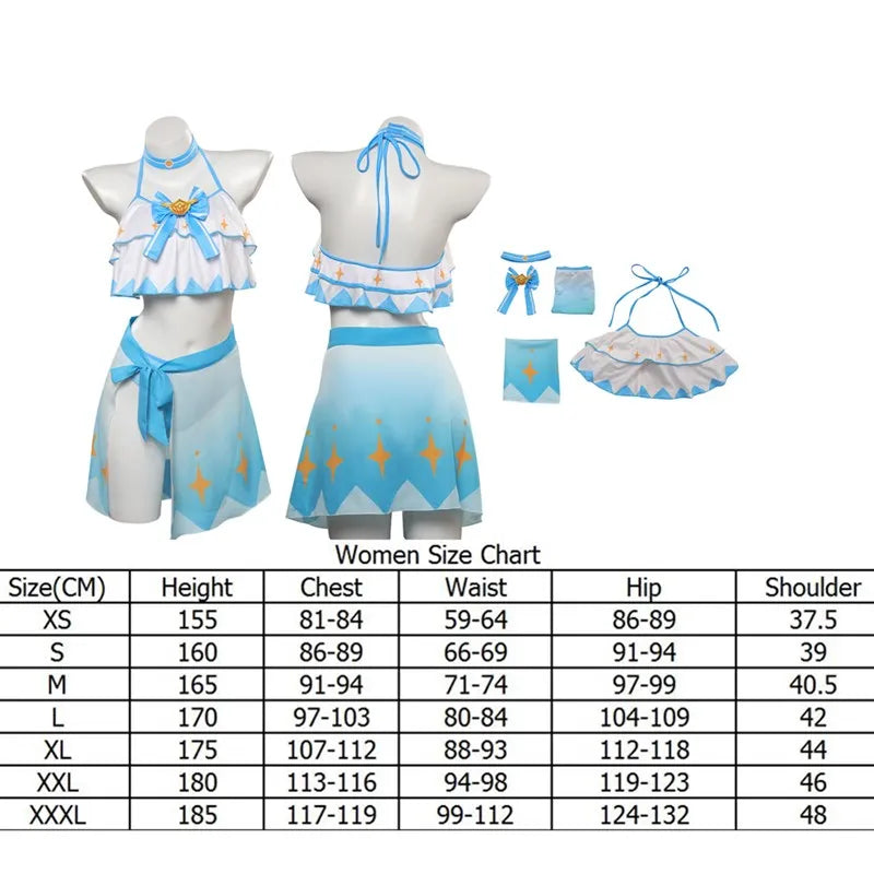 Nahida Lumine Cosplay Hutao Costume Genshin Impact Swimsuit Wanderer Top Shorts Cloak Halloween Carnival Party Disguise Suit