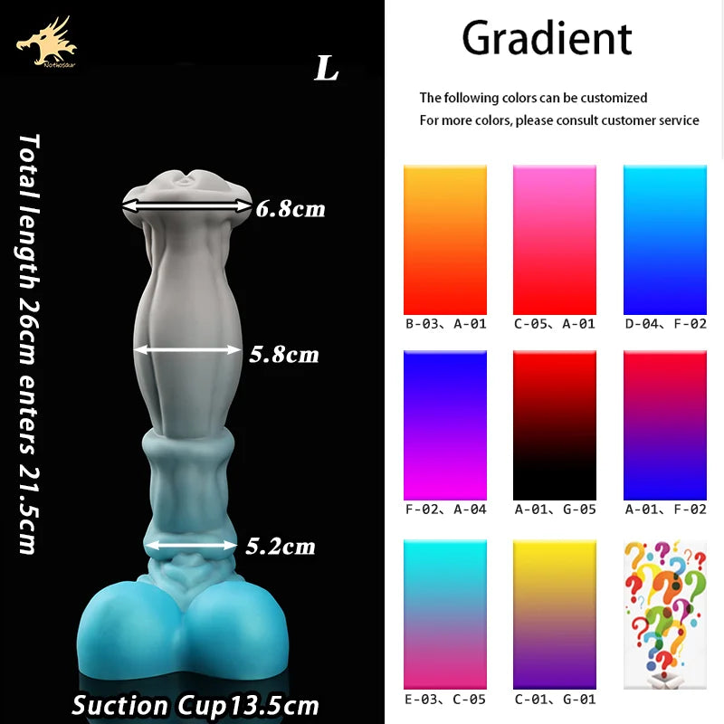 Nothosaur ANUBIS Realistic Silicone Dildo Colorful Adult Fantasy Masturbation Toy Fake Penis with Dildo Holder Base