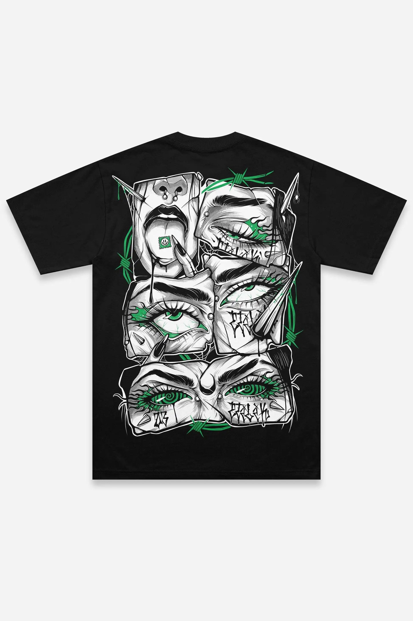 Hip Hop Street Punk Men's T-shirt Pray for The Rave Overszied Graphics Tee Heavy Cotton Gothic Dark Short Sleeves Men's Clothing