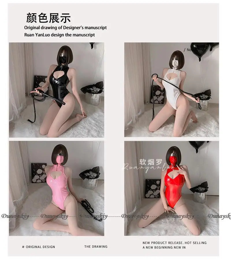 Astrum Luna Cosplay Jumpsuits Costume Women Sexy Leather Anime Bunny Bodysuit Catsuit Girl Uniform Halloween Party Clothes