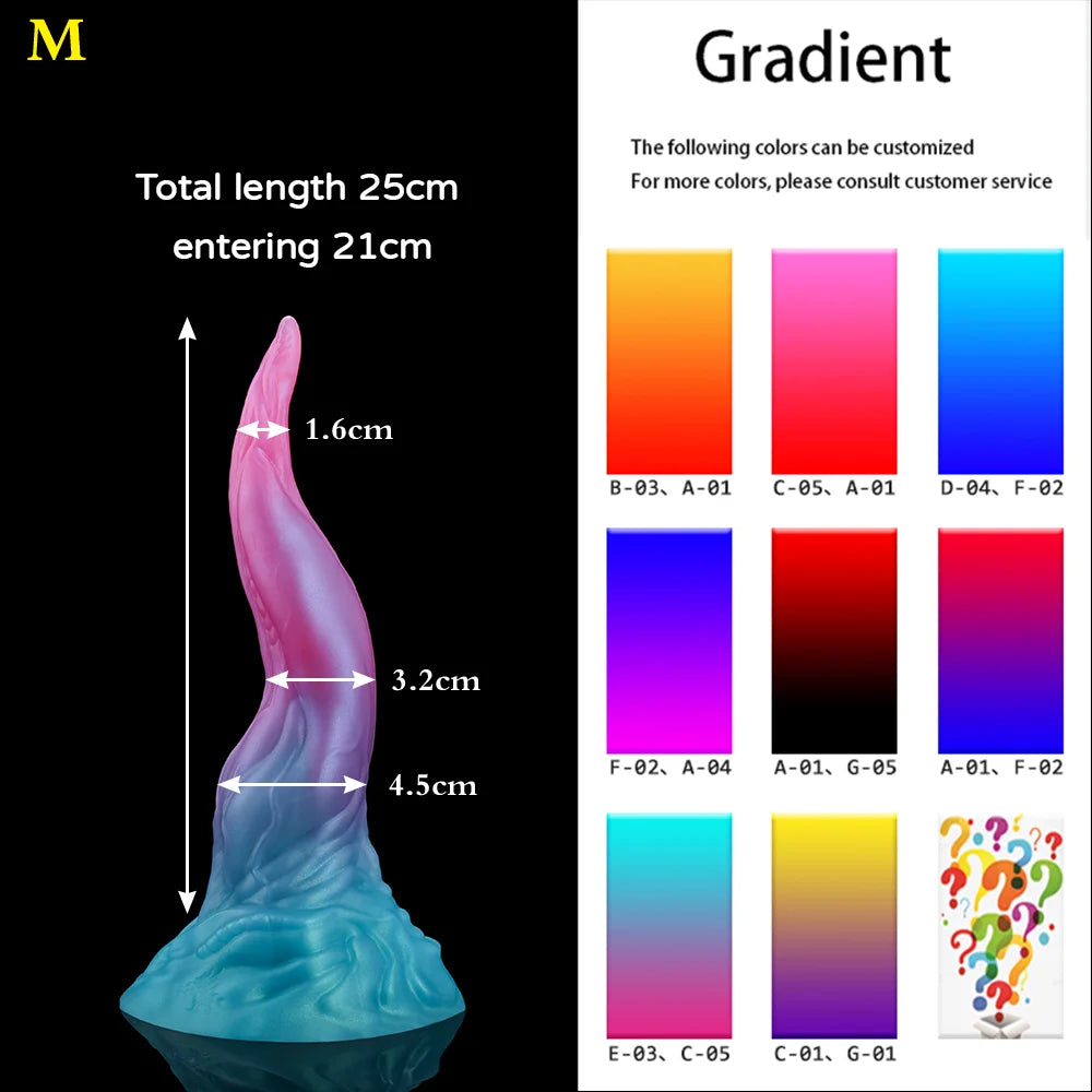 35CM Blue/Black Silicone huge small-xl monster