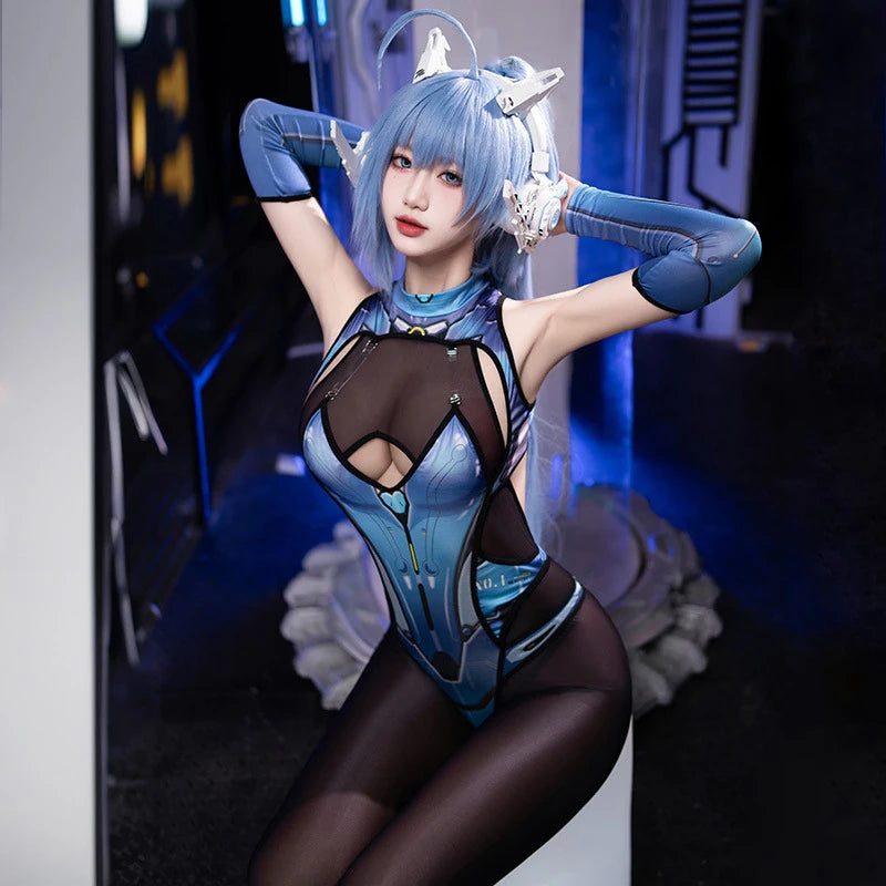 AniLV Punk Cyber City Future AI Mechanical Warriors Mech Jumpsuit Women Bodysuit Pantyhose Outfits Cosplay Costume