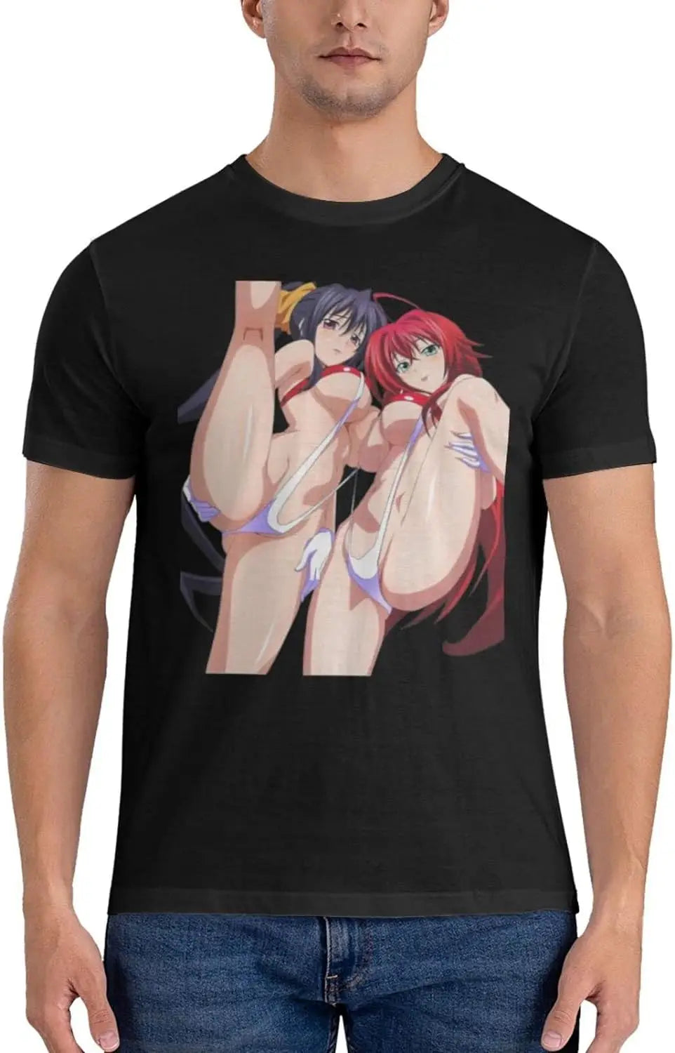 DxD Shirt Anime Short Sleeve T Shirts for Classic Crew Neck Casual Black