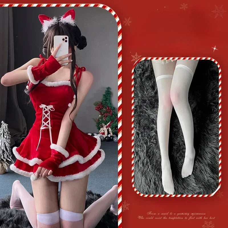 Christmas Sexy Lingerie Dress Sweet Bunny Girl Costume Rabbit Woman Set Cosplay Costume Role Play Uniform Stage Performance Set