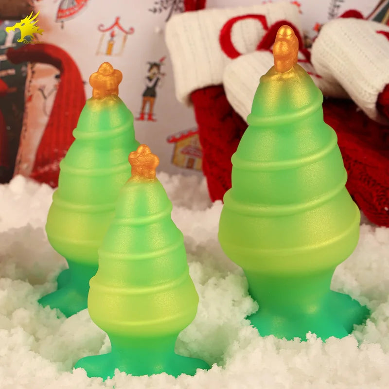 Soft Silicone Anal Plugs Christmas Tree Anal Stimulator Trainer Sex Play Toy for Women Couples G-spot Sex Products