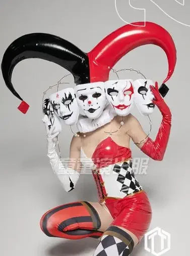 Ashburn Nightclub bar sexy women gogo dance outfit Sexy Customized Make Black Red CLOWN Big horns clown costume