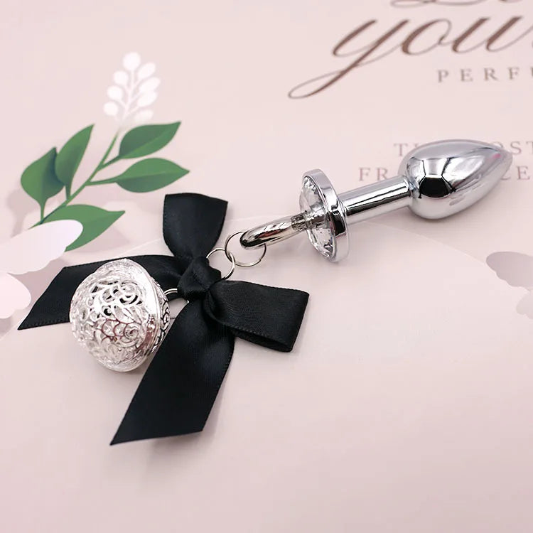 BDSM Bow Bells Stainless Steel Matal Butt Plug Sexy Rabbit Cosplay Suitable For Couples Flirting And Teasing For Men/Women