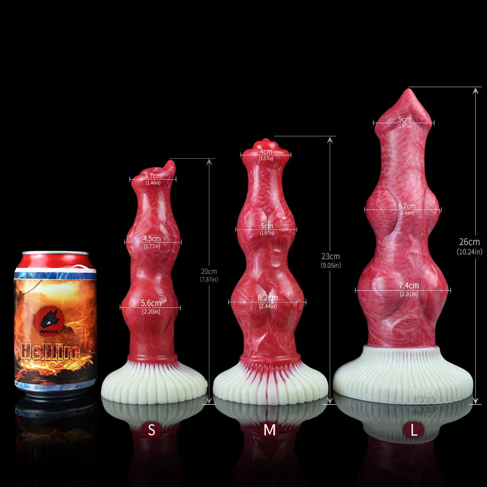 ASHBURN Huge Knot Dildo with Strong Sucker Soft Silicone S-M-L 10IN