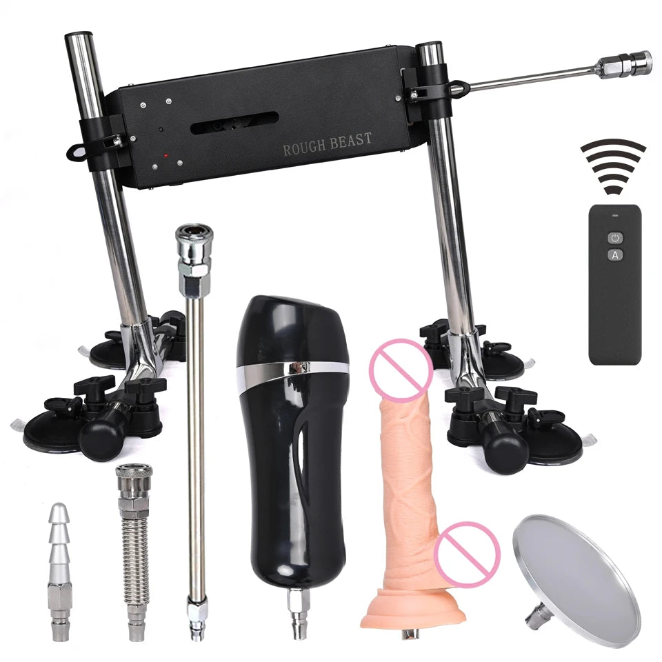 ROUGH BEAST Sex Machine for Women and Men 120W Power APP Control Masturbation Machine with Vac-U-Lock Dildos 2 People Sex Toys