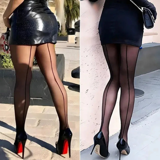 Dating Socks Women's Pantyhose with Back Line Transparent Tights Retro Sexy Thigh High Body stockings Ropa interior Calcetines