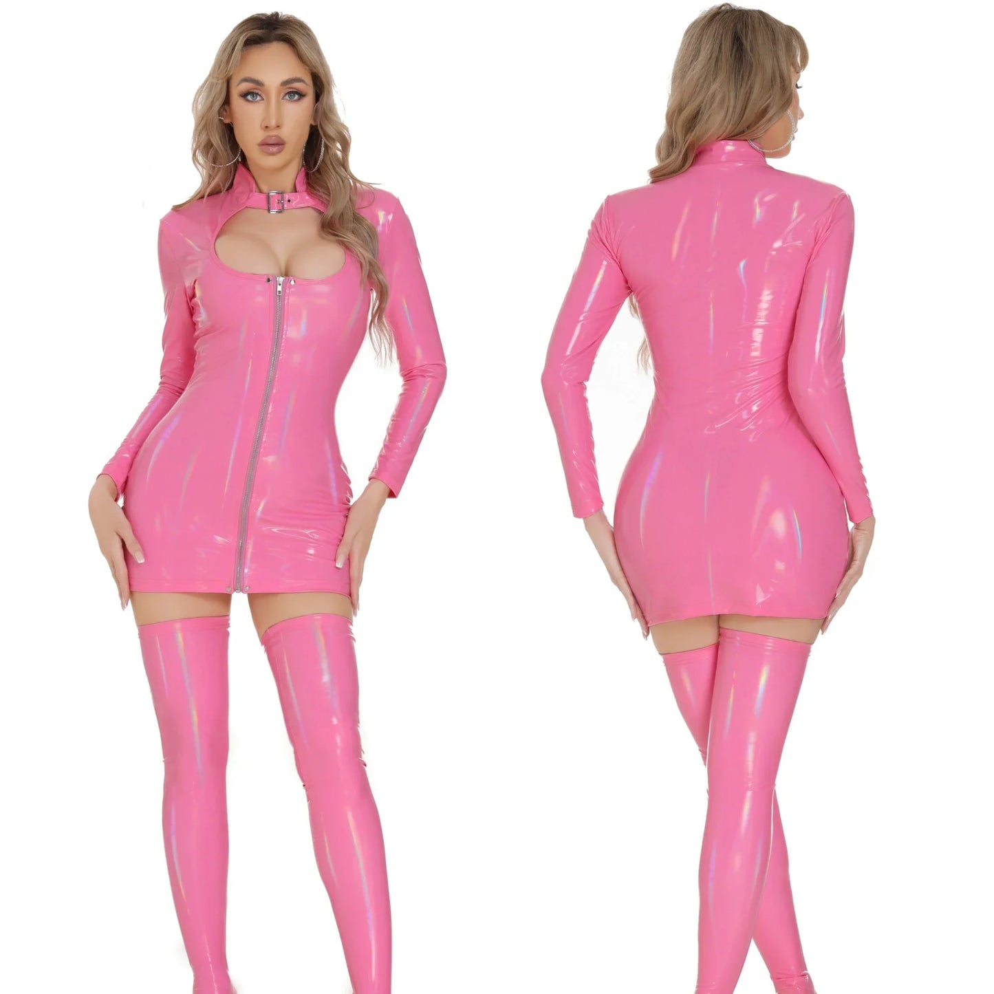 Combinaison Catsuit érotique fétiche en Latex PU brillant pour femmes, vêtements de club, look mouillé, Lingerie Teddy, Costume