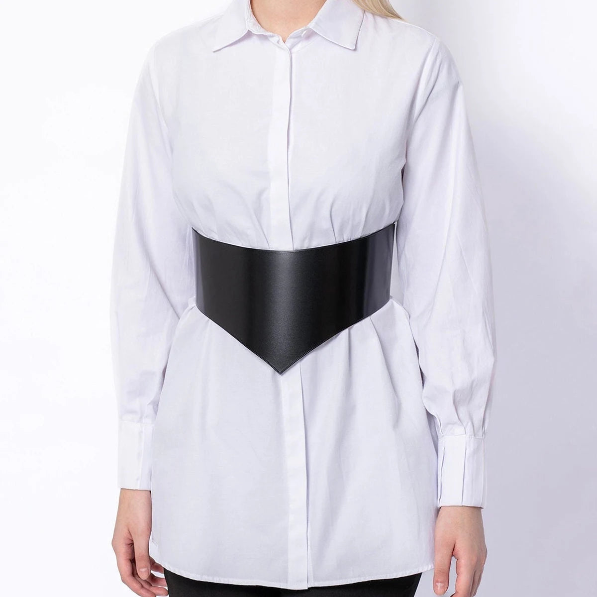 Wide Leather Belt Women Belt Female Street Style Wide   Decoration Wide Black Belt Plus Size Belt Punk Leather Corset Belt