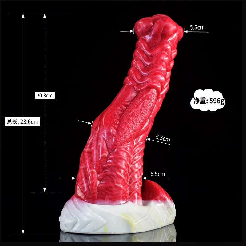 ASHBURN Fantasy Curve Scales ALIEN Dildo With Suction Cup S-M-L 10IN ALIEN Penis