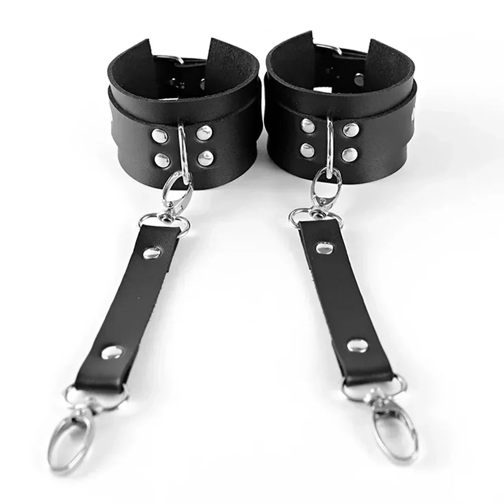 Women Porn Leg Harness PU Leather Sexy Lingerie Bdsm Bondage Wear Thigh Garter Belt Straps Gothic Fetish Clothing Sex Accessorie