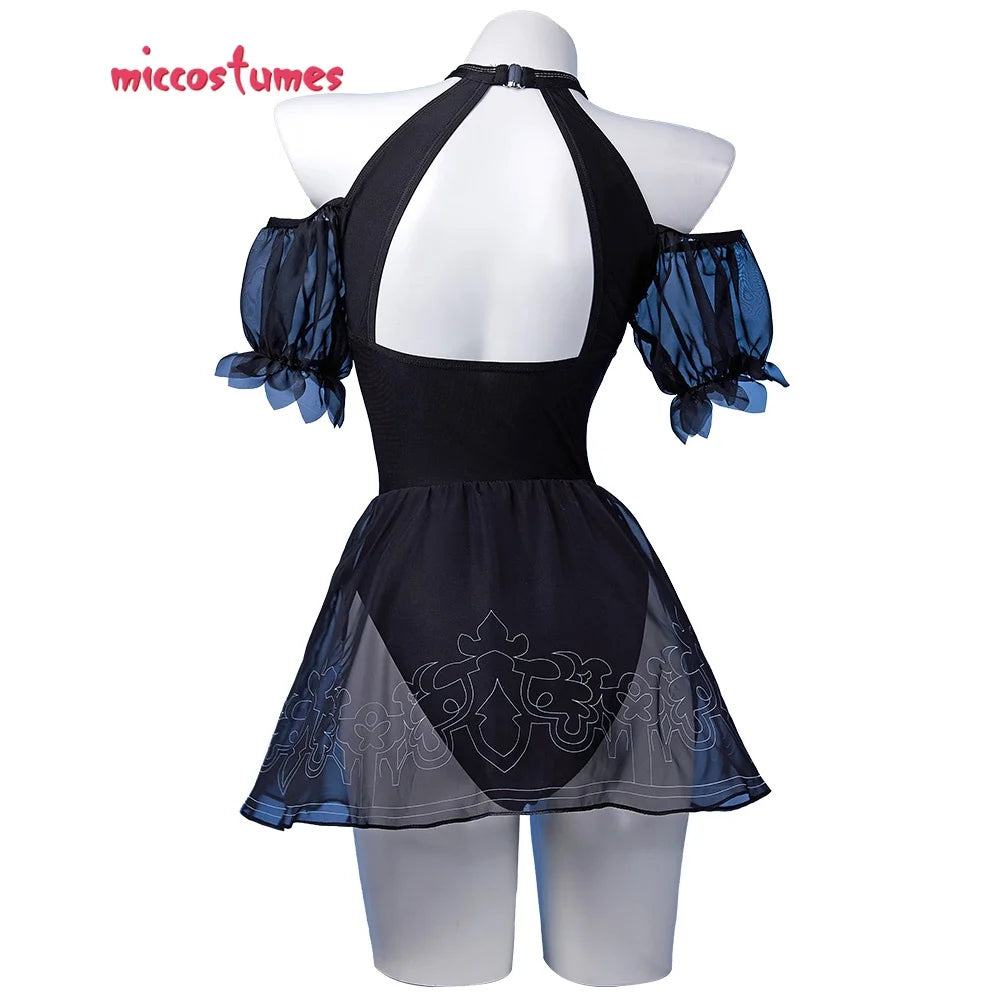 haikyuu Women 2B Derivative Sexy One-piece Swimsuit Halter Backless Tummy Control Bathing Suit