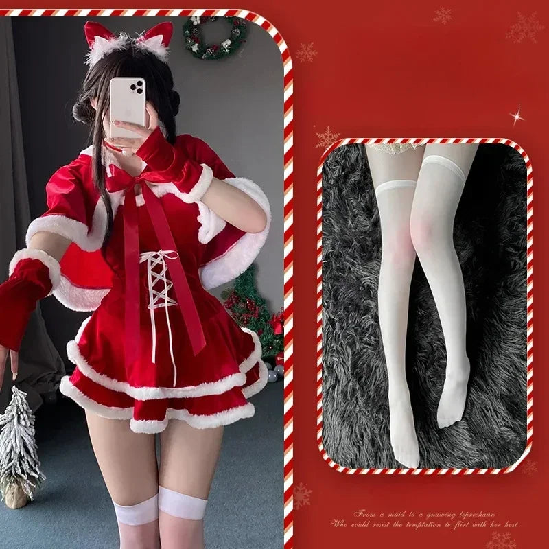 Christmas Sexy Lingerie Dress Sweet Bunny Girl Costume Rabbit Woman Set Cosplay Costume Role Play Uniform Stage Performance Set