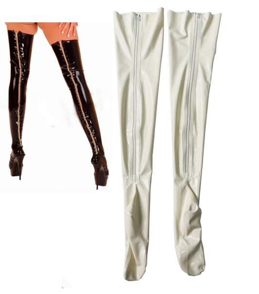 Latex  high stockings with long zip  latex stocking Cusotmized