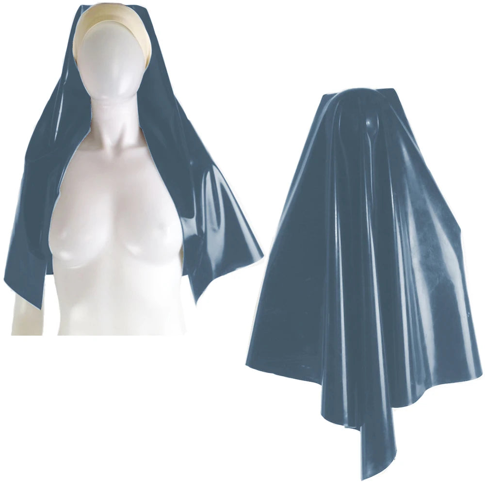 Unisex Nun Headgear Women Cosplay Costumes Maid Role Play Nun Sister Uniform LATEX FAUX