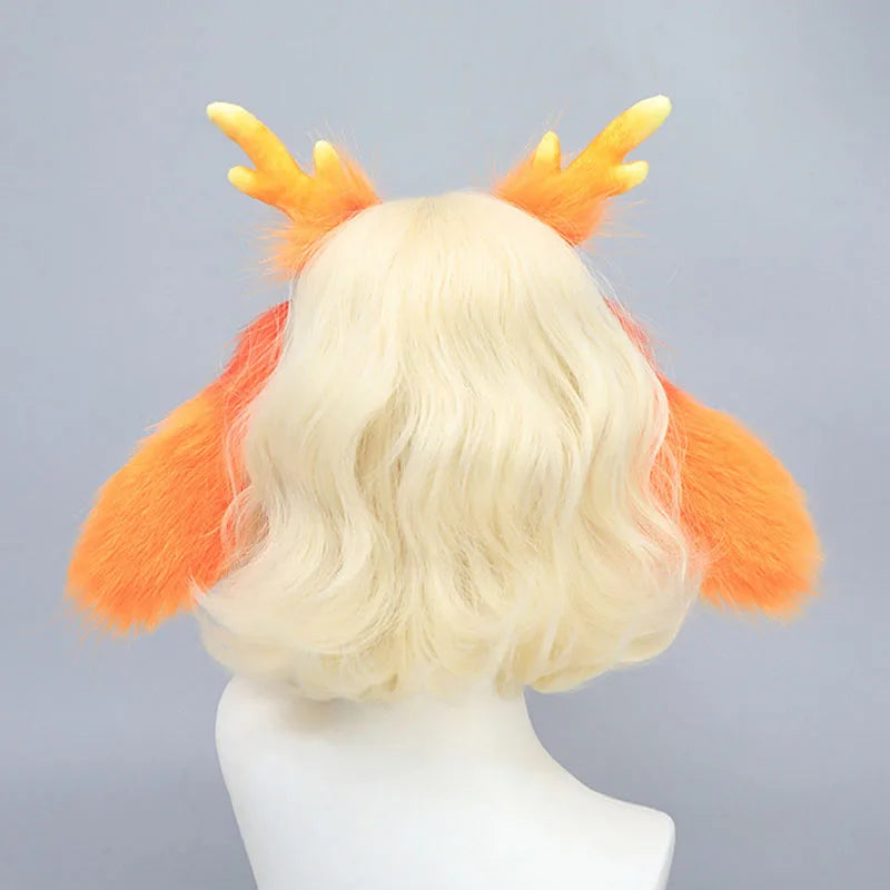 AniLV Mythical Animal Beast Furry Ear Headband Tail Forest Deer Fursuit Orange Headwear Cosplay