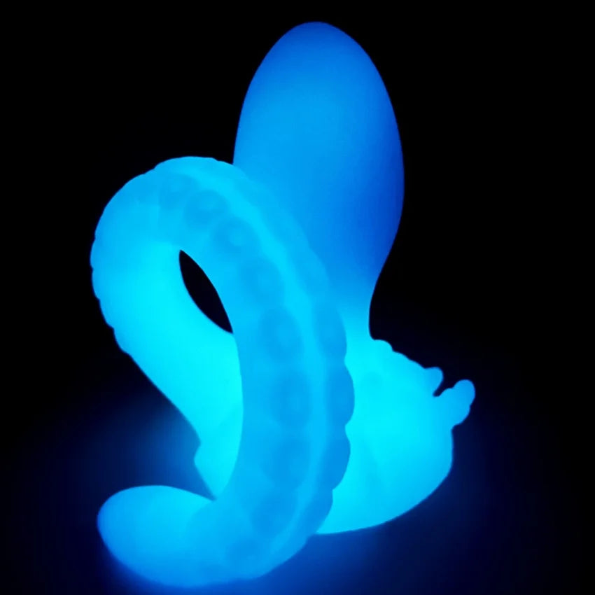 ASHBURN Luminous Anal Plug Dildo Stimulate Anus and Vagina Butt Plug Masturbator Soft Long Penis Anal Dilator Sex Toys for Women and Men