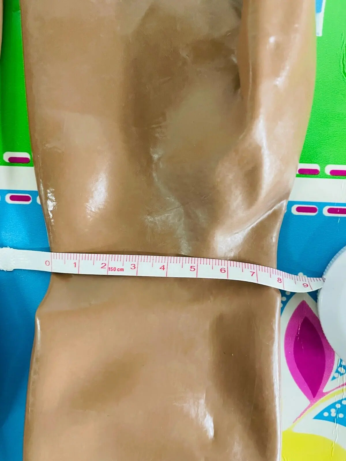 brown Latex Short Gloves 0.4mm Club Wear for Catsuit Dress Rubber Fetish Costume