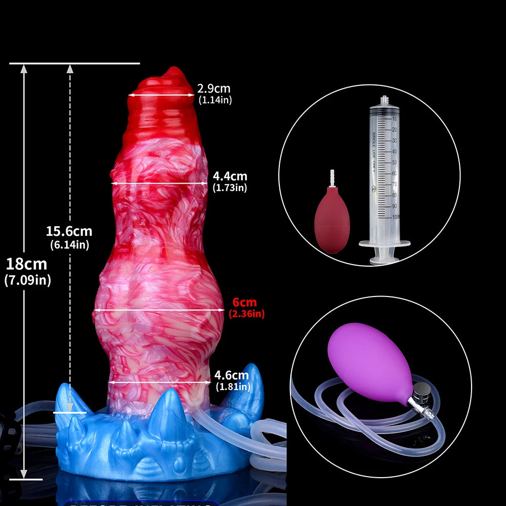 ASHBURN Knot Inflatable Ejaculation Dildo LARGE
