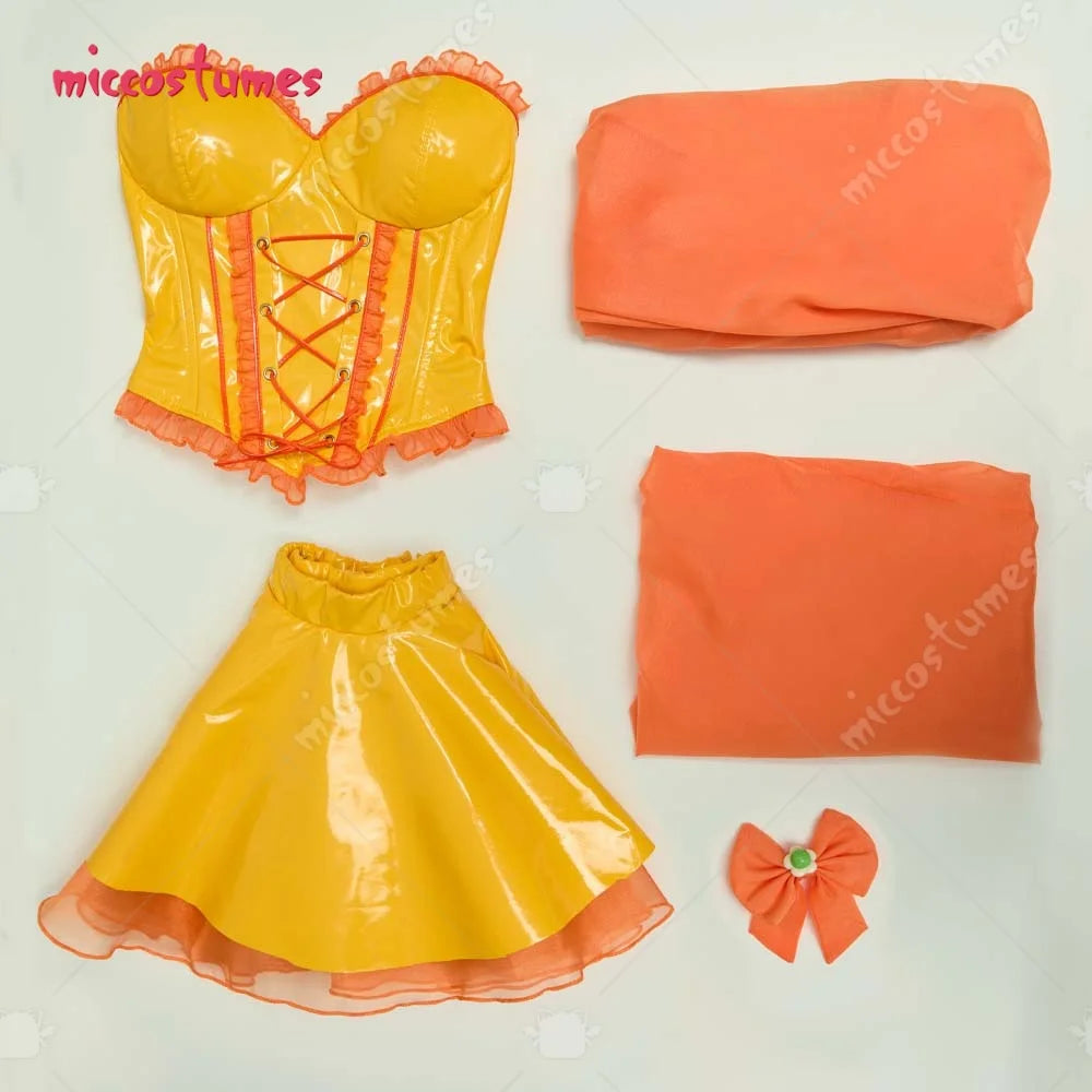 MICCOSTUMES Women's Princess Derivative Corset Skirt Set Halter Casual Outfit Top and Skirt with Cape Tailing