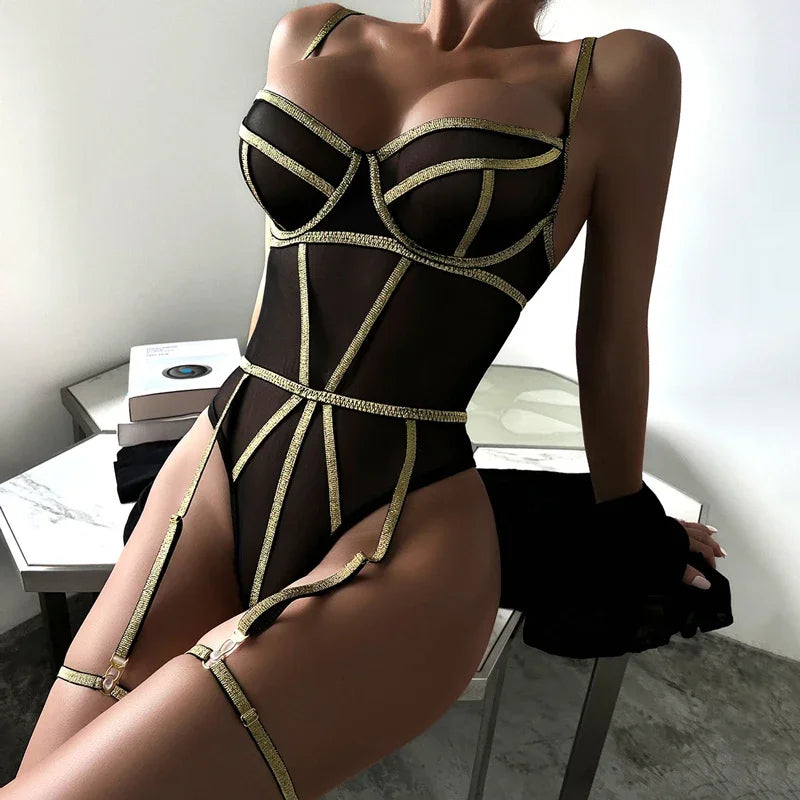Toucheart Women's Underwear Sets Sexy Bodysuits Micro Threads Sexy Woman Lingerie Femme Sexys Bra Panties Set Lingerieset Dames