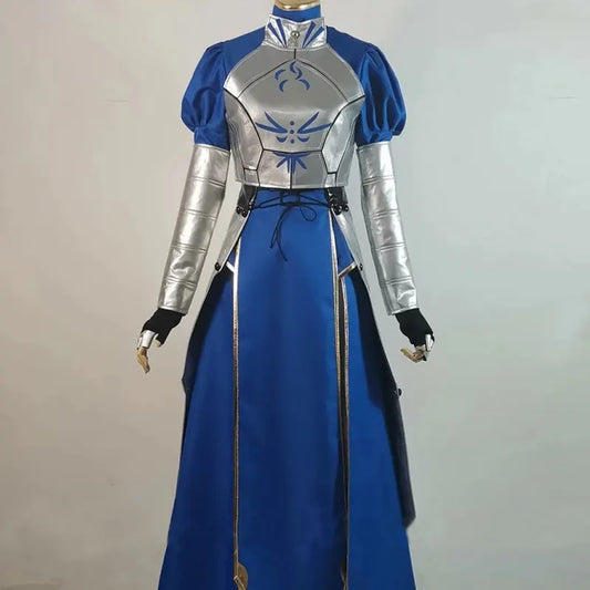 Anime Altria Pendragon Cosplay Costume Women Blue Dresses Halloween Party Sets