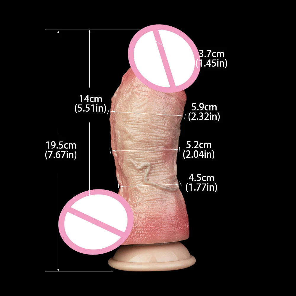ROUGH BEAST Double Layer Soft Silicone Realistic Silicone Dildo Clitoral Vagina and Anal Stimulation with Strong Suction