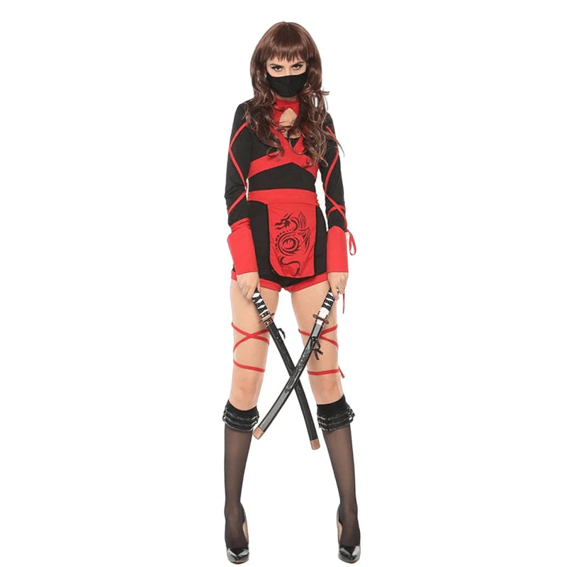 Women Sexy Ninja Costume Anime Dragon Samurai Ninja Cosplay Jumpsuit Uniform Sexy Suit Female Adult Halloween costume
