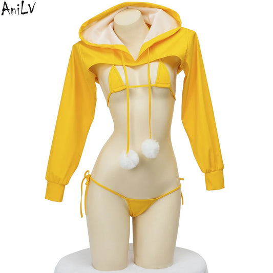 AniLV Anime Game Cow Milk Bodysuit Bikini Women Unerwear Cosplay Costume